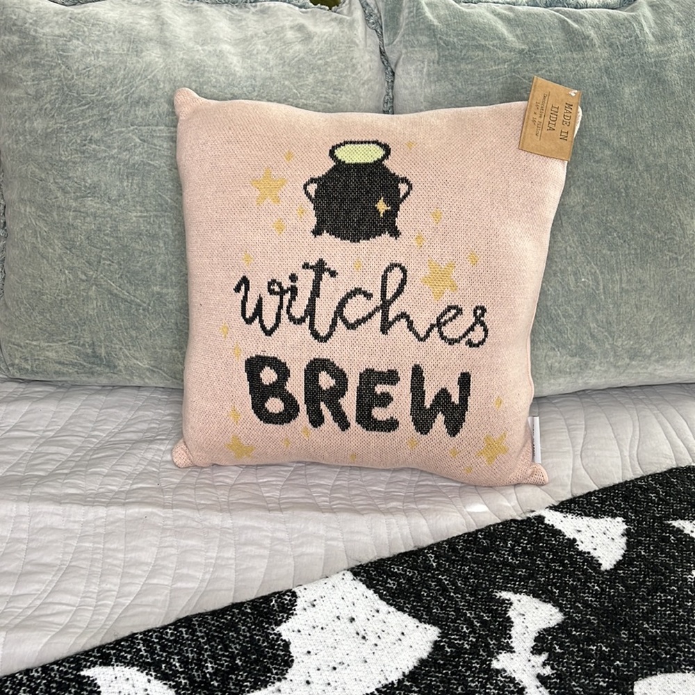 Pastel Pink Halloween Pillow